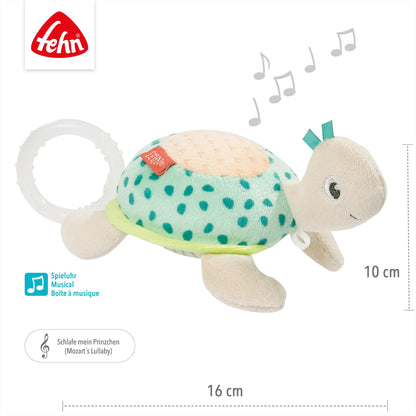 Fehn Mini-Spieluhr Fee – Kuscheltier & Einschlafhilfe: Aufzieh-Spieluhr mit sanfter Melodie „Schwanensee“ beruhigt in jeder Situation – für Babys und Kleinkinder ab 0+ Monaten