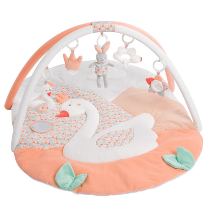 Fehn 3-D-Activity-Decke Spielbogen Peru – Baby Krabbeldecke mit 5 abnehmbaren Spielzeugen zum Greifen – Spieldecke für Babys und Kinder ab 0+ Monaten – Krabbelmatte als Geschenk zur Geburt