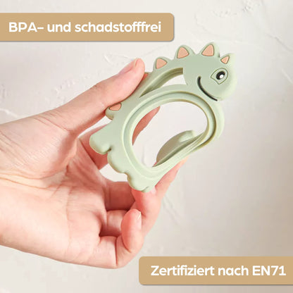 Schildkröte Beißring für Baby Natur Holz & Silikon Blau - Kauspielzeug, Zahnen-Hilfe & Greifling - Babyspielzeug Beissring Geschenk zur Geburt - Holz-Spielzeug nachhaltig, BPA-frei schadstofffrei