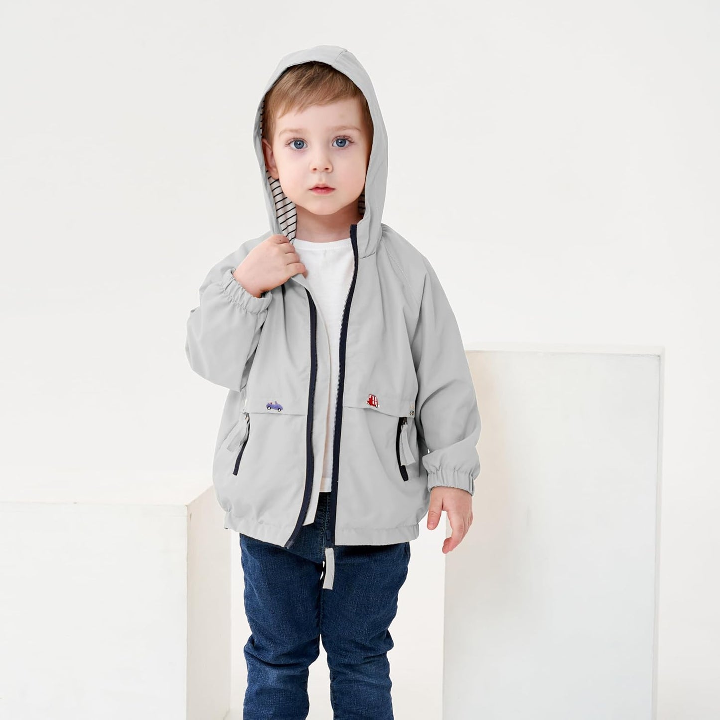 Volunboy Baby Kapuzen Jackets, Jungen Langarm Winddicht Mantel Cartoon Aufdruck Jacken