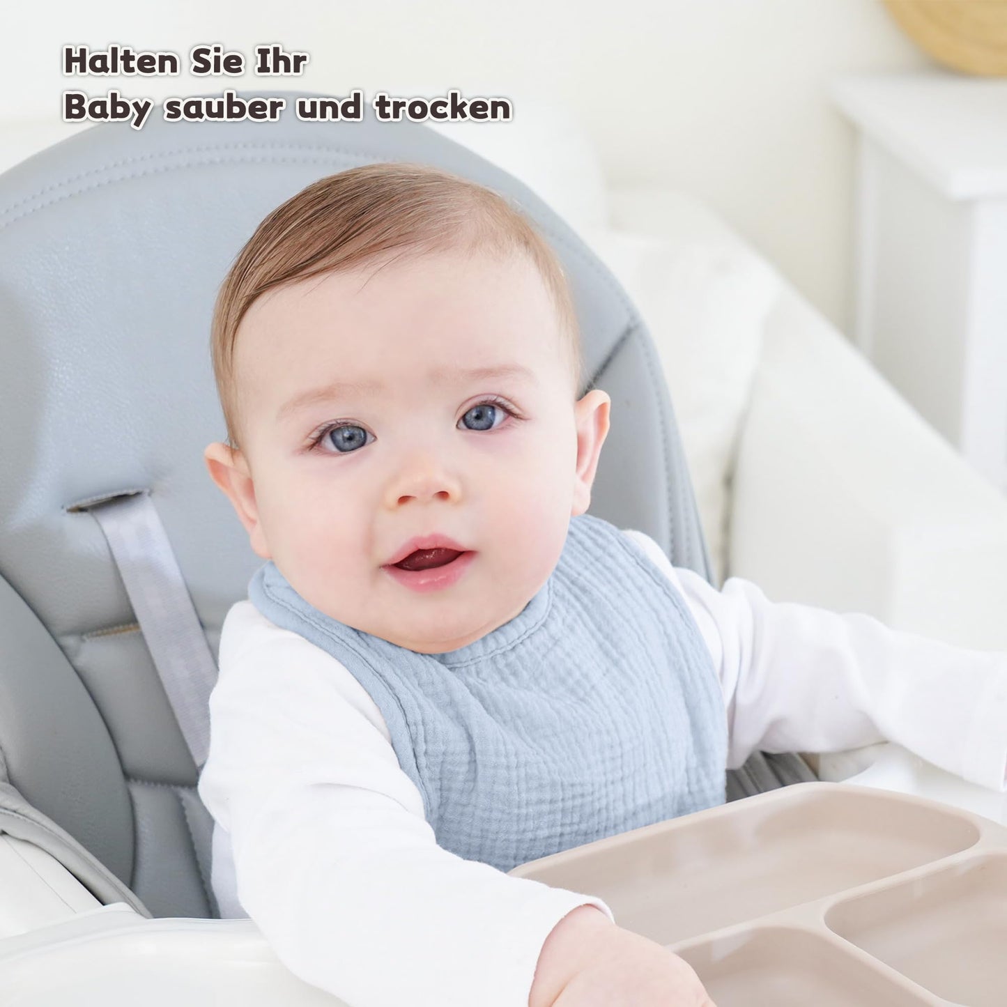 Susurration Bibs Baby Muslin Bandana Baby Soft Adjustable Square Dribble Bibs 6 pack for Unisex Girls &amp; Boys 