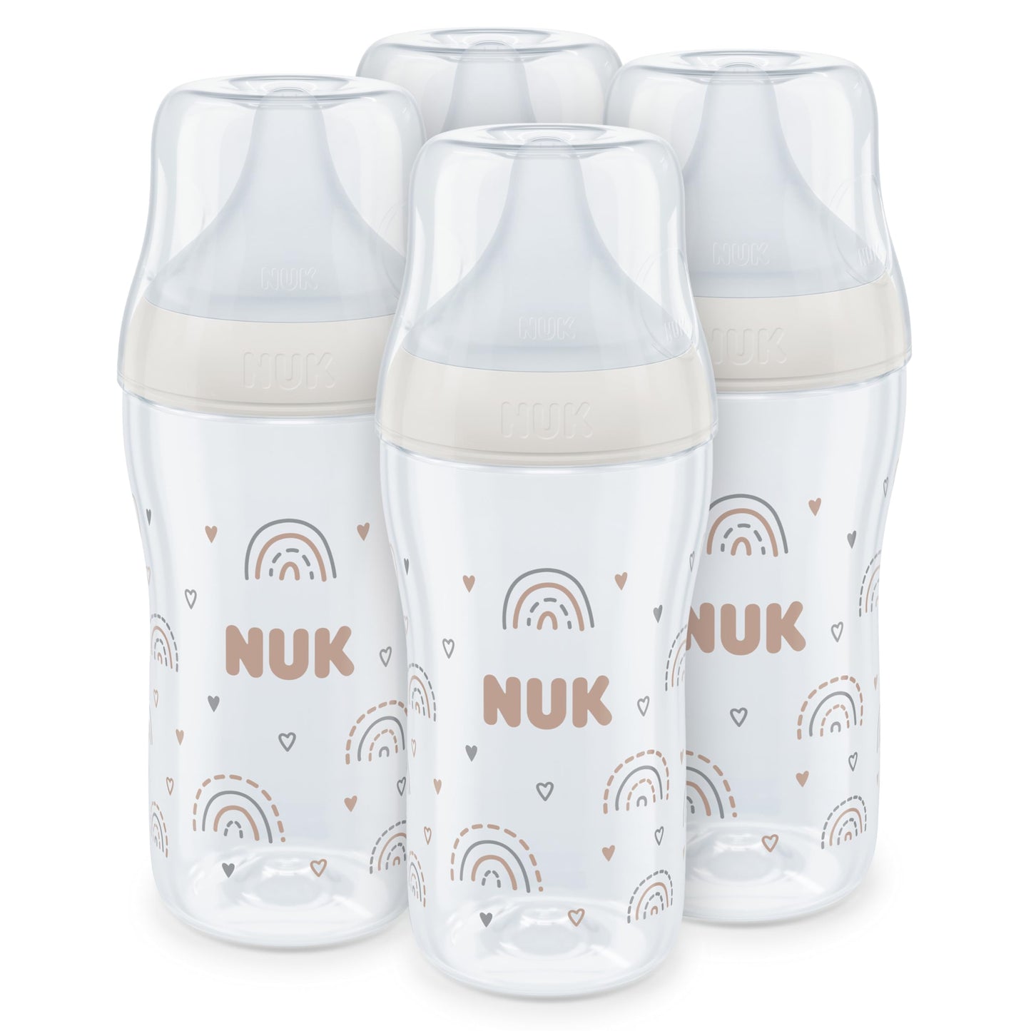 NUK Perfect Match Perfect Start Babyflaschenset | Ab 0 Monate | Passt sich dem Baby an | 4 Anti-Colic-Babyflaschen, Schnuller, Flaschenbürste und mehr | BPA-frei | 7 Stück