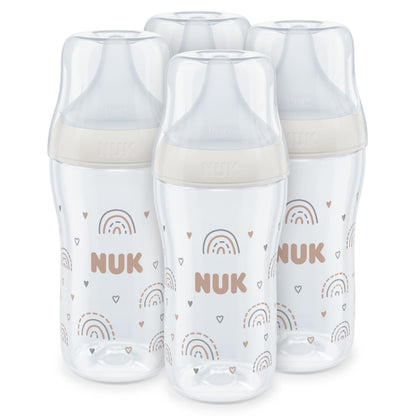 NUK Perfect Match Perfect Start Babyflaschenset | Ab 0 Monate | Passt sich dem Baby an | 4 Anti-Colic-Babyflaschen, Schnuller, Flaschenbürste und mehr | BPA-frei | 7 Stück