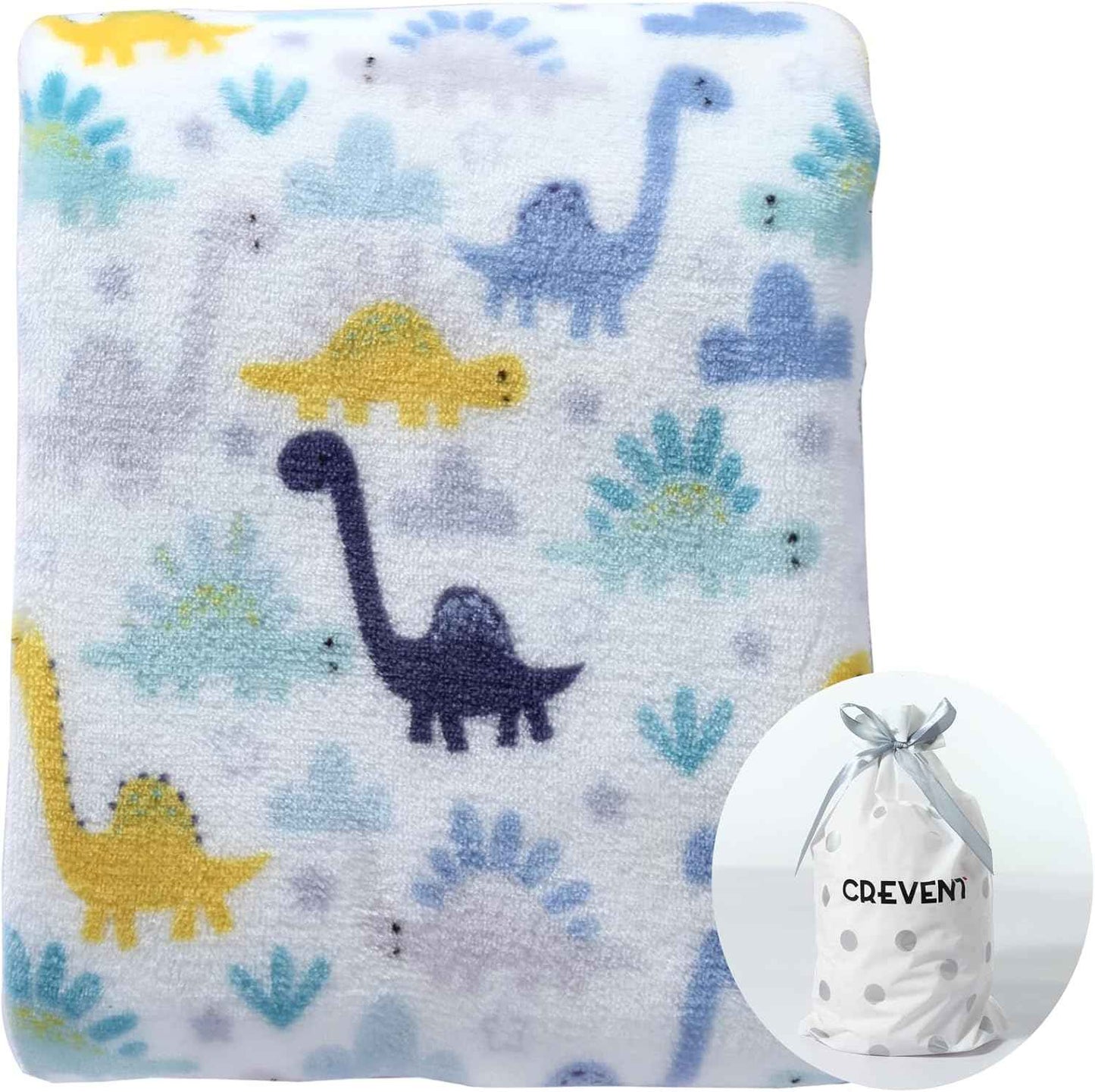 CREVENT Kleine Flauschige warme Baby-Überwurfdecke für Jungen, Kleinkinder, Kinderbett, Kinderwagen, 75 cm x 100 cm, graue Wolke