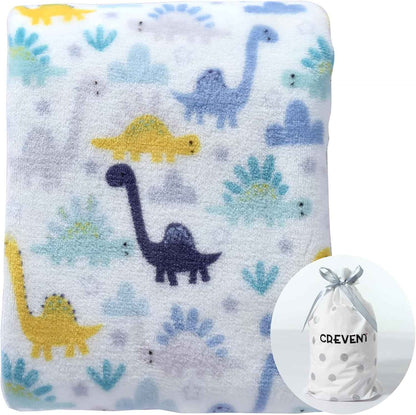 CREVENT Kleine Flauschige warme Baby-Überwurfdecke für Jungen, Kleinkinder, Kinderbett, Kinderwagen, 75 cm x 100 cm, graue Wolke