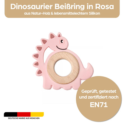 Schildkröte Beißring für Baby Natur Holz & Silikon Blau - Kauspielzeug, Zahnen-Hilfe & Greifling - Babyspielzeug Beissring Geschenk zur Geburt - Holz-Spielzeug nachhaltig, BPA-frei schadstofffrei