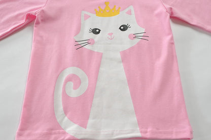 EULLA Kinder Schlafanzüge Mädchen Langarm Winter Pyjama Set Baumwolle Meerjungfrau Einhorn Prinzessin Katze Dino Zweiteilig Nachtwäsche 92 98 104 110 116 122