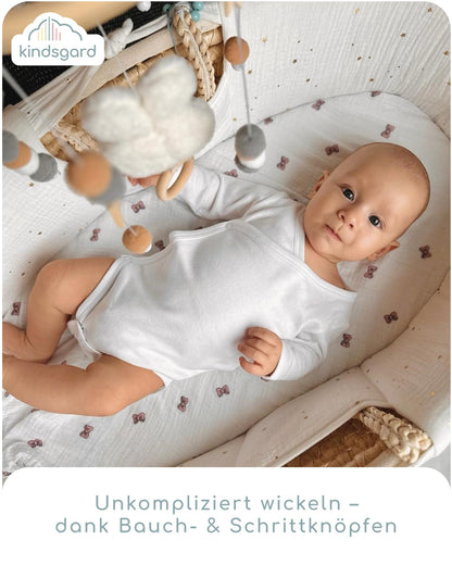 Kindsgard Baby Long-Sleeved Wrap Bodysuit Trunder - Soft and High-Quality 100% Organic Cotton
