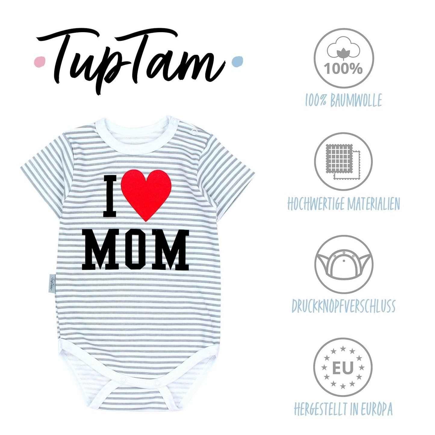 TupTam Baby Body Kurzarm im 5er Pack – Bedruckter Body Baby aus Baumwolle für Jungen und Mädchen