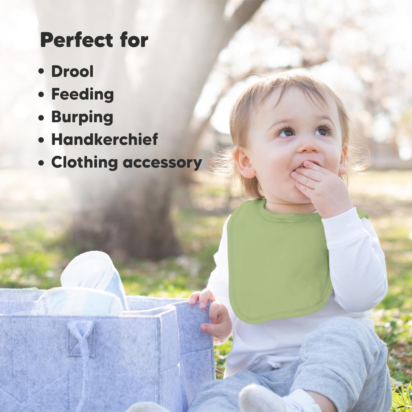 Baby Bibs for Boys &amp; Girls - 8-Pack Organic Cotton Teething Bibs - Baby Bibs for Girls &amp; Boys - Large Bibs for Infants, Toddlers (Wilderness) 