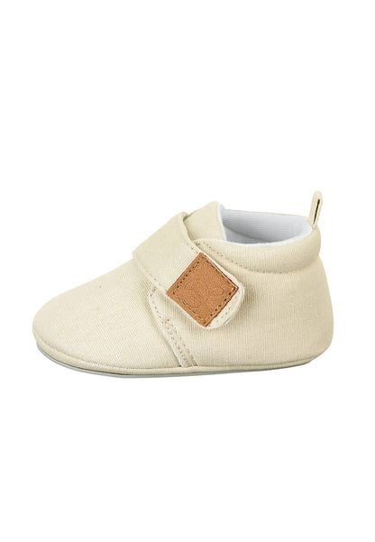Sterntaler Krabbelschuhe uni - Baby Schuhe aus Canvas mit Klettverschluss - Baby und Kleinkind Hausschuh - aufgenähte Sternen Sohle rutschfest - Unisex Sneaker mit Jersey Futter - steingrün