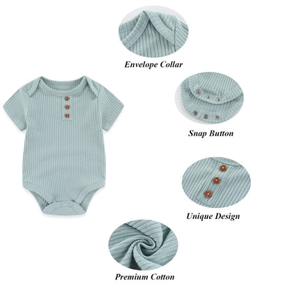 TONE Bodys Kurzarm für Neugeborene Baby Jungen und Mädchen 0-3m/3-6m/6-9m/9-12m Baumwolle