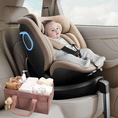 Changing Bag Organiser, Changing Table Organiser, Portable Changing Basket with Removable Compartments, Plush Changing Organiser with Handles, Baby Storage Basket for Changing and Baby Things