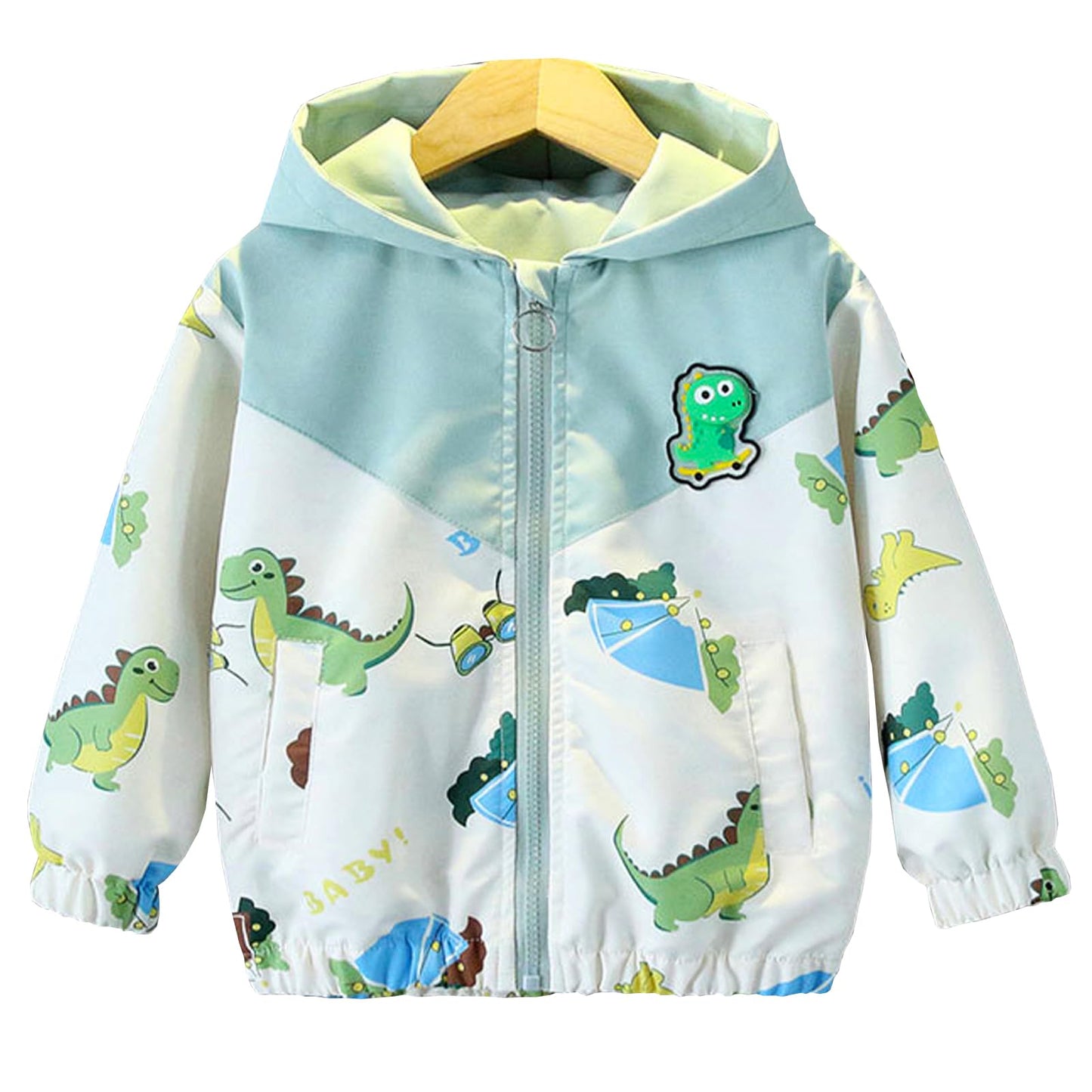 Amur Leopard Kinder Übergangsjacke Jungen Winddichte Mantel mit Kapuze Windjacke für Frühling Herbst