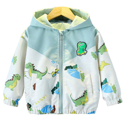 Amur Leopard Kinder Übergangsjacke Jungen Winddichte Mantel mit Kapuze Windjacke für Frühling Herbst