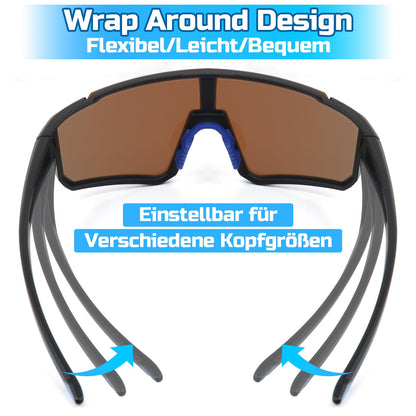 Rosedreamer Schnelle Brille Sport Sonnenbrille Herren Damen Polarisierte Sonnenbrille Fahrradbrille Laufbrille für MTB Rennrad Radfahren Biking Ski FahrradLaufen mit UV400 Schutzbrille