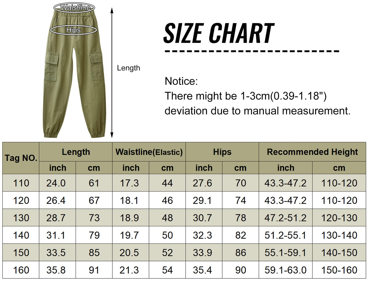 SEAUR Cargo Hose Mädchen Freizeithose Hip Hop Hose mit Gummibung Sporthose Jogginghose mit Taschen Kordelzug Trainingshose Sport Freizeit Streetwear - 100-160cm