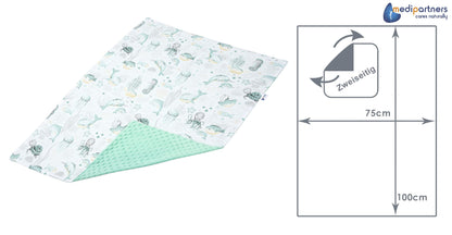 Medi Partners Babydecken Baby 100% Baumwolle Krabbeldecke Babydecke 75x100cm doppelseitig Kinderbett Minky Kuscheldecke Kinderwagen (REH mit grauem Minky)