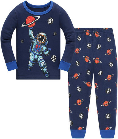 Jungen Pyjamas Dinosaurier Kinder Nachtwäsche Langarm Baumwolle Winter Weihnachten Pyjama Set Größe 92-152, 1-12 Jahre