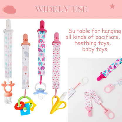 Schnullerkette Junge, 5er Baby Schnullerband Stoff mit 5er Silikonring, Schnullerketten mit Clips, Personalisiert Nuckelketten für Schnur Lätzchen Dreieckstuch Schnuller (Braun)
