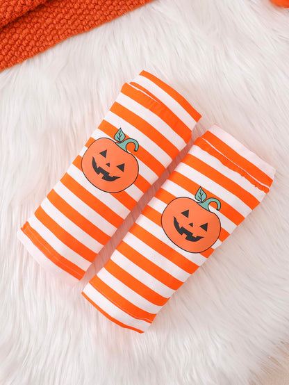 Baby Girl Halloween Outfit, My First Halloween Baby Girl Clothing, Halloween Outfit Baby, Newborn Halloween Baby Pumpkin Romper + Tutu Skirt + Leg Warmer + Headband, Baby Clothing Halloween