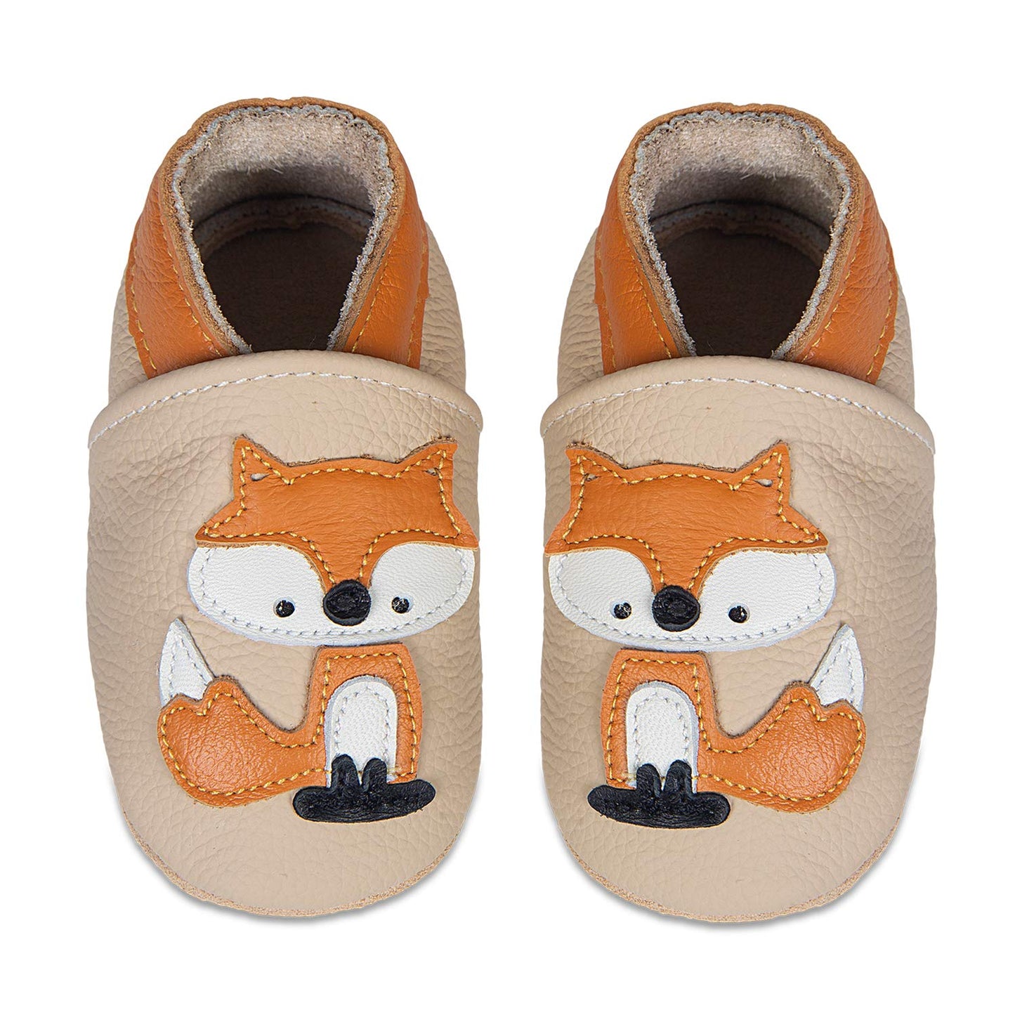 HMIYA Weiche Leder Krabbelschuhe Babyschuhe Lauflernschuhe mit Wildledersohlen für Jungen und Mädchen 0-6 Monate 6-12 Monate 12-18 Monate 18-24 Monate