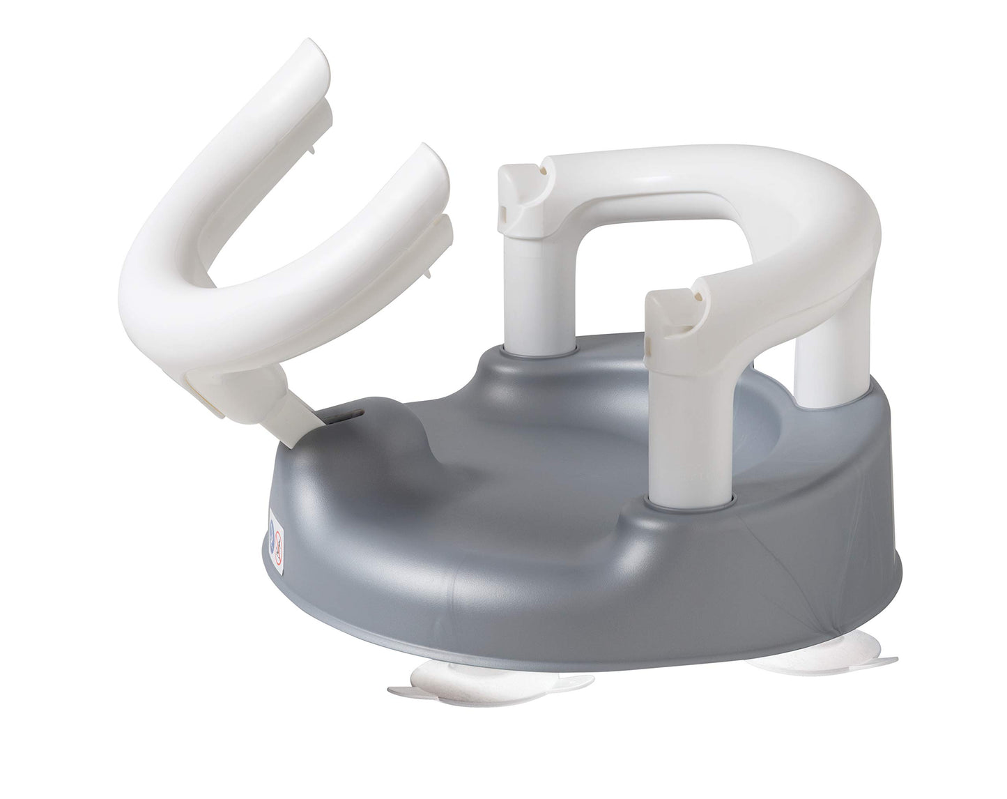 Rotho Babydesign Badewannensitz 3-farbig mit grauem Boden - Rutschfeste und hoher Sitzkomfort mit Kindersicherung - Sitzhilfe - Badesitz