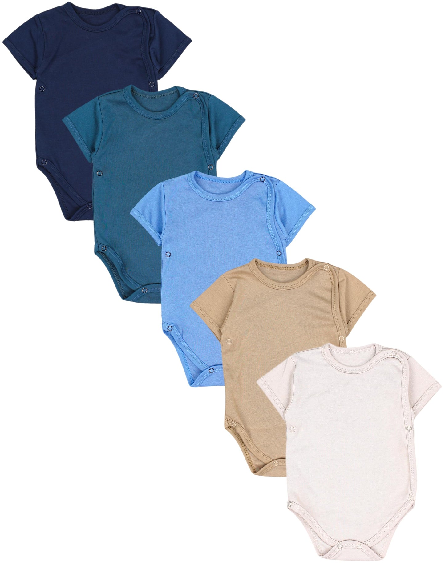 TupTam Baby Body Kurzarm Jungen – Wickelbody Kurzarm aus Baumwolle im 5er Set – OEKO-TEX Zertifiziert