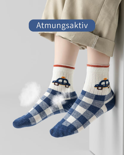 Kyopp 10 Paar Socken Kinder Mädchen und Jungen Funny Socken Lustig Animals Cotton Socken Crew Socks Winter/Sommer