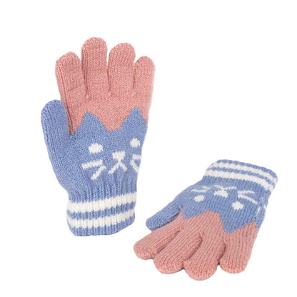 Children's Warm Winter Gloves / Mittens with Plush Lining, Cute Ski Gloves, 3 - 8 Years Old, for Skiing / Snowboarding / Playing / Running