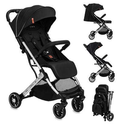 MoMi ESTELLE Reise Buggy Klein Zusammenklappbar - Kinderwagen Klappbar für Kinder bis 15kg ab 6 Monaten - Reisebuggy mit Liegefunktion - Kinderbuggy Leicht 7,5kg - 5-Punkt-Sicherheitsgurt