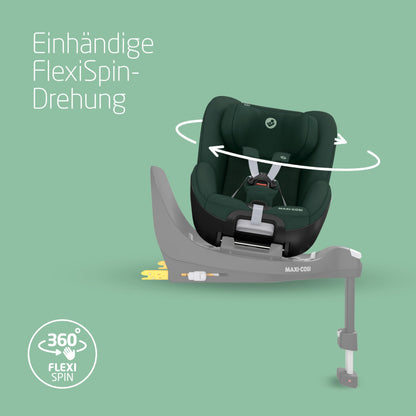 Maxi-Cosi Pebble 360 i-Size Babyschale Drehbar, Neugeborenen Autositz 360 Grad, 0–15 Monate (40–83 cm), Drehung mit einer, ClimaFlow, Easy-In-Gurt, G-CELL Seitenaufprallschutz, Essential Green - Meloni2