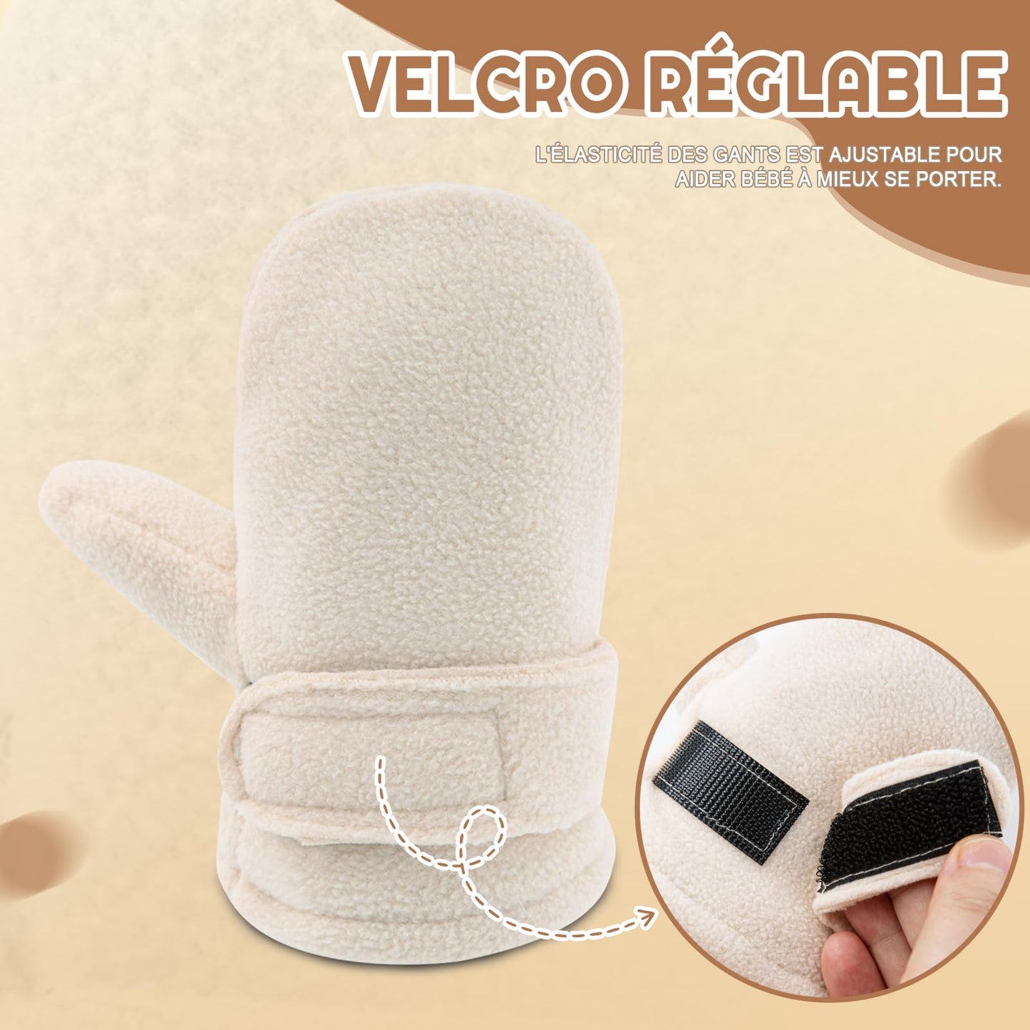 SEYUFN Baby Winter Gloves Fleece Lining Toddler Boys Warm Soft Baby Girls Adjustable Gloves Outdoor Gloves