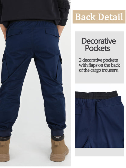 CAMLAKEE Jungen Jogger Hose aus Twil Cargohose mit elastischem Bund