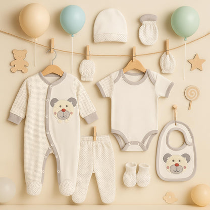 Newborn Baby Gift Set 100% Natural Cotton First Equipment Unisex Clothing Gift Set Baby Equipment for Babies 0-4 Months, koala