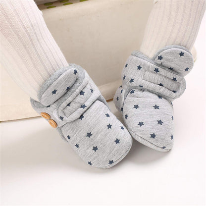 Newborn Warm Winter Booties, Organic Cotton Lining and Non-Slip Stripes, Booties, Sock Shoes for Winter with Soft Sole, Crawling Shoes, Size 0 - 18 Months, Baby Boys and Girls, Prewalker and Toddler Shoes