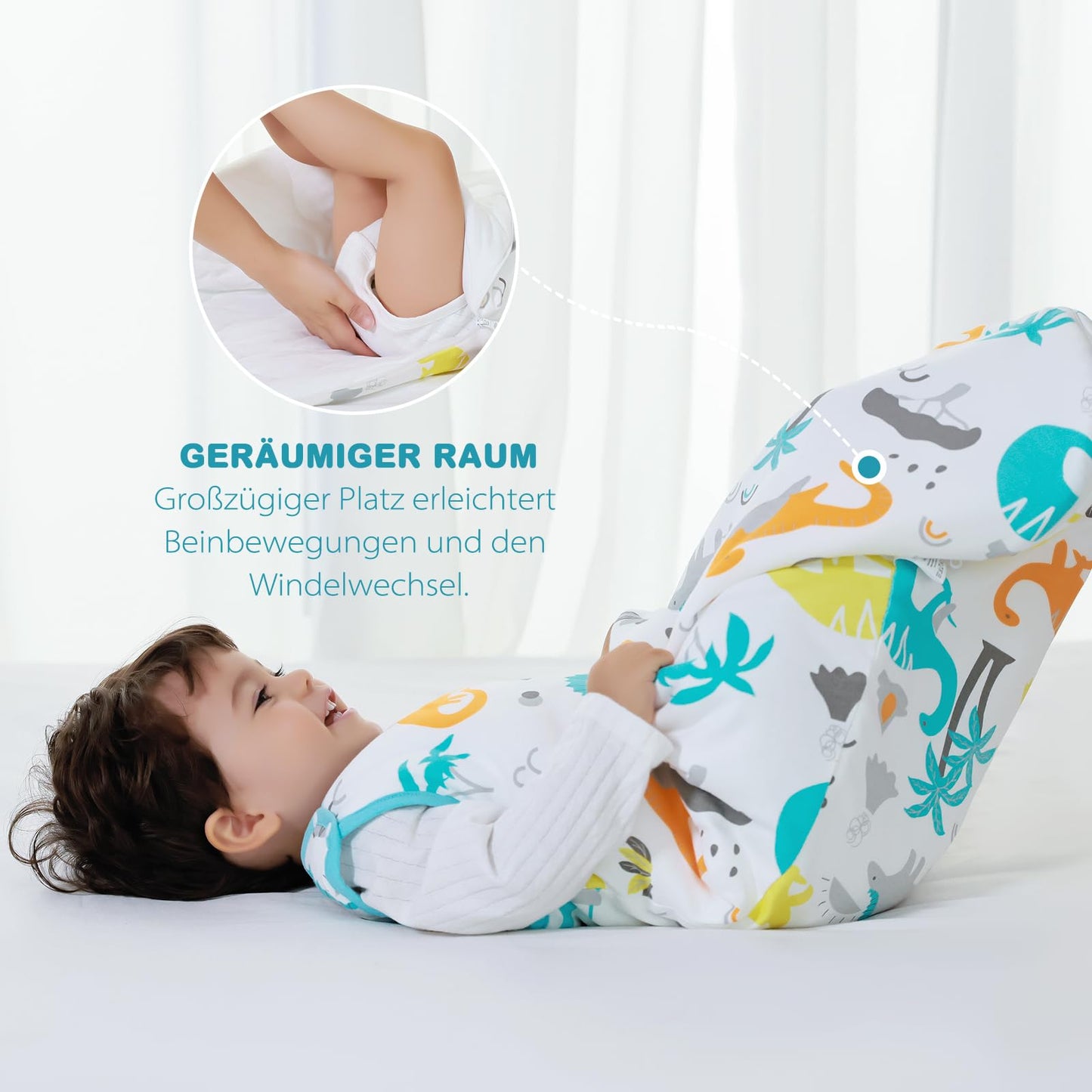 Baby Winter Sleeping Bag, Toddler Sleeping Bag, 2.5 Tog Sleeping Bag, 100% Cotton, Various Sizes from Newborn to 18 Months, All-Year-Round Sleeping Bag