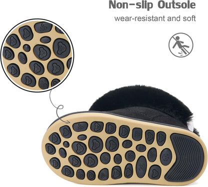 KVbabby Winter Boots Girls Warm Children's Winter Shoes Plush Lined Baby Ankle Boots Snow Boots Non-Slip Boots Toddler Shoes Slip On Boots