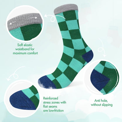 TUUHAW 10 Paar Kinder Socken für Mädchen und Jungen Socken Mit Motiv Schulkind Baumwolle Socken Bunt Gr. 23-38