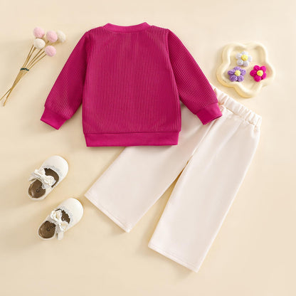Baby Mädchen Kleidung Langarm Top + Hose Zweiteiler Neugeborene Herbst Winter Babykleidung Set Kleinkind Bekleidungssets für 6 Monate-4 Jahre