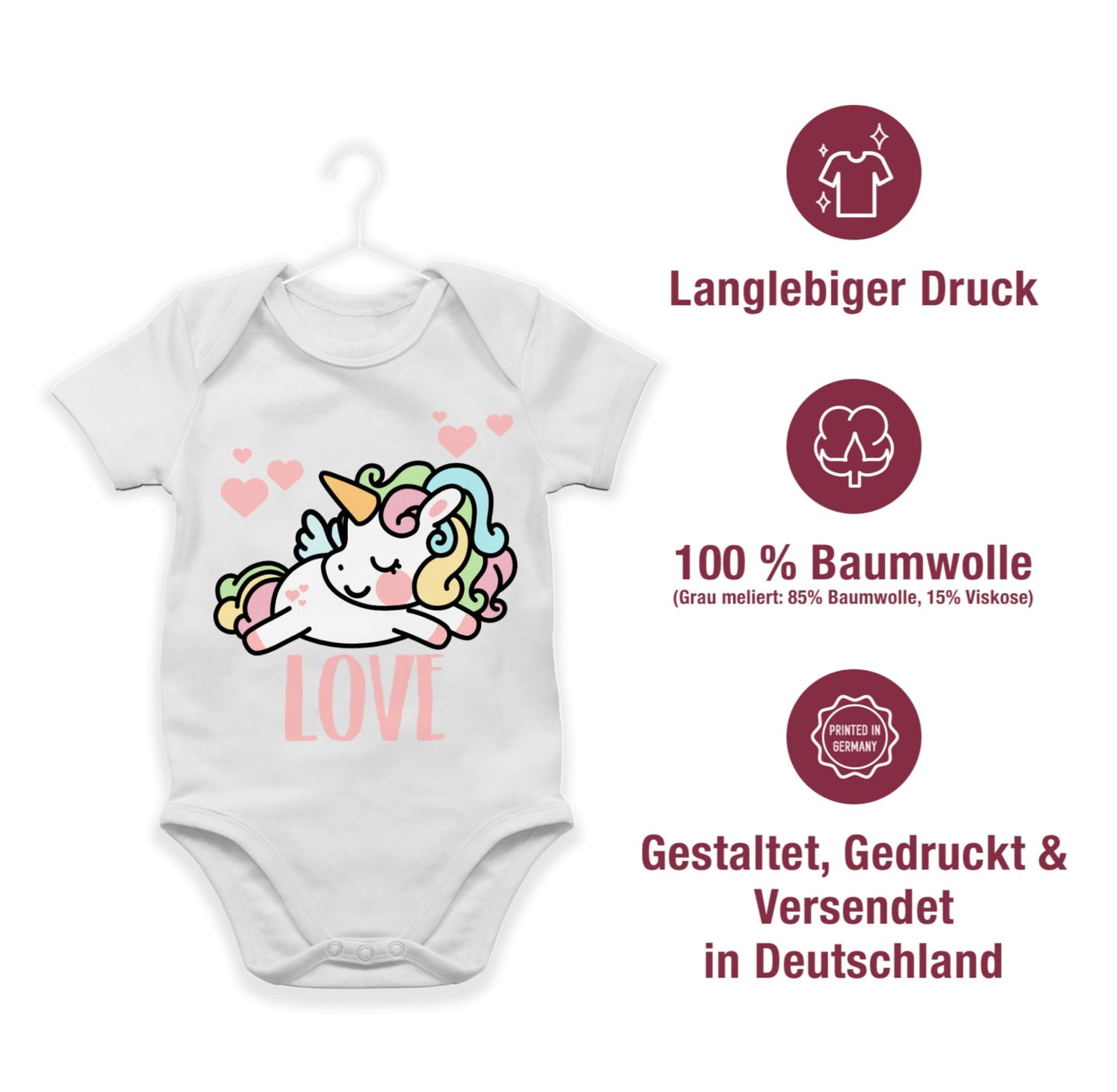 Baby Body Junge Mädchen - Partner - Valentinstag Einhorn