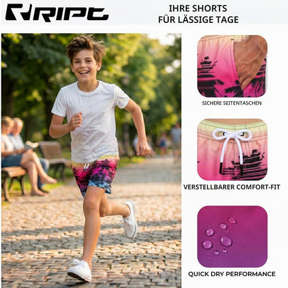 Schnelltrocknende Badeshorts für Jungen – UV50 Sonnenschutz für Aktiven Sommer Spaß