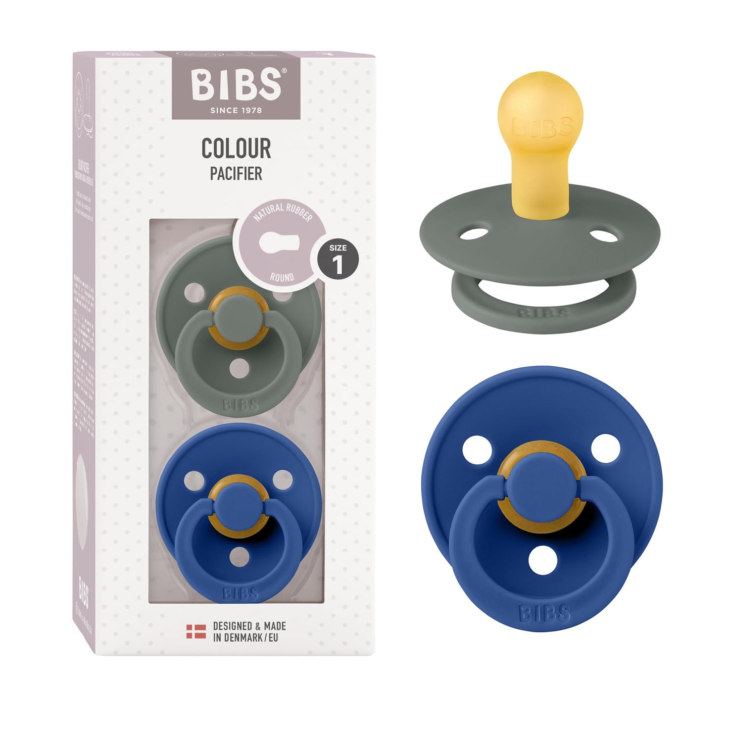 BIBS Colour Schnuller 2er-Pack, BPA-frei, Kirschform Nippel. Naturkautschuk/Latex, Hergestellt in Dänemark. Größe 2 | 6+ Monate | 2-Pack, Coral/Ruby