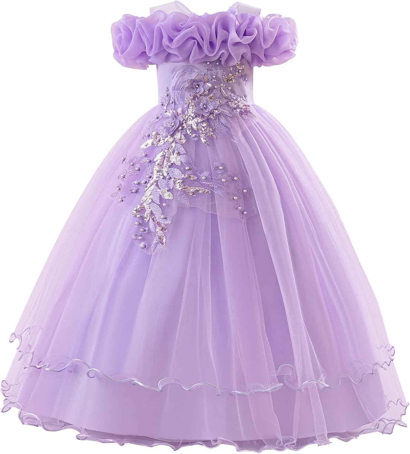 Children's Girls Flower Girl Dresses Embroidered Wedding Bridesmaid Dresses Strapless Princess Dresses Piano Costumes