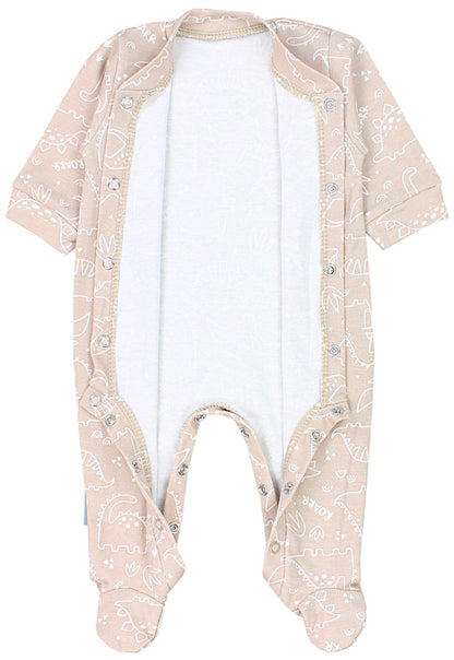 TupTam Baby Jungen Schlafstrampler Langarm Strampler Schlafanzug mit Fuß 3er Pack