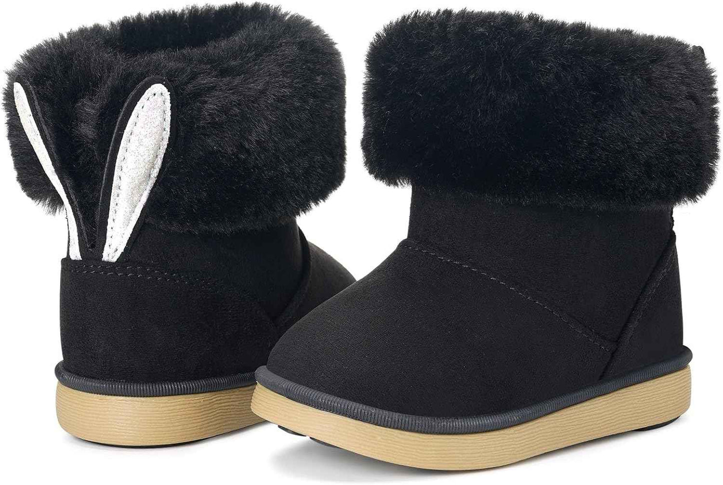 KVbabby Winter Boots Girls Warm Children's Winter Shoes Plush Lined Baby Ankle Boots Snow Boots Non-Slip Boots Toddler Shoes Slip On Boots