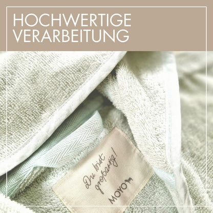 MOYO Baby Badeponcho Mit Hasenohren in Rosé I Kinder Badetuch Für 0-3 Jahre I Weicher Poncho Aus 100% Frottee-Baumwolle I Waschbares Kapuzenhandtuch I 68x56cm