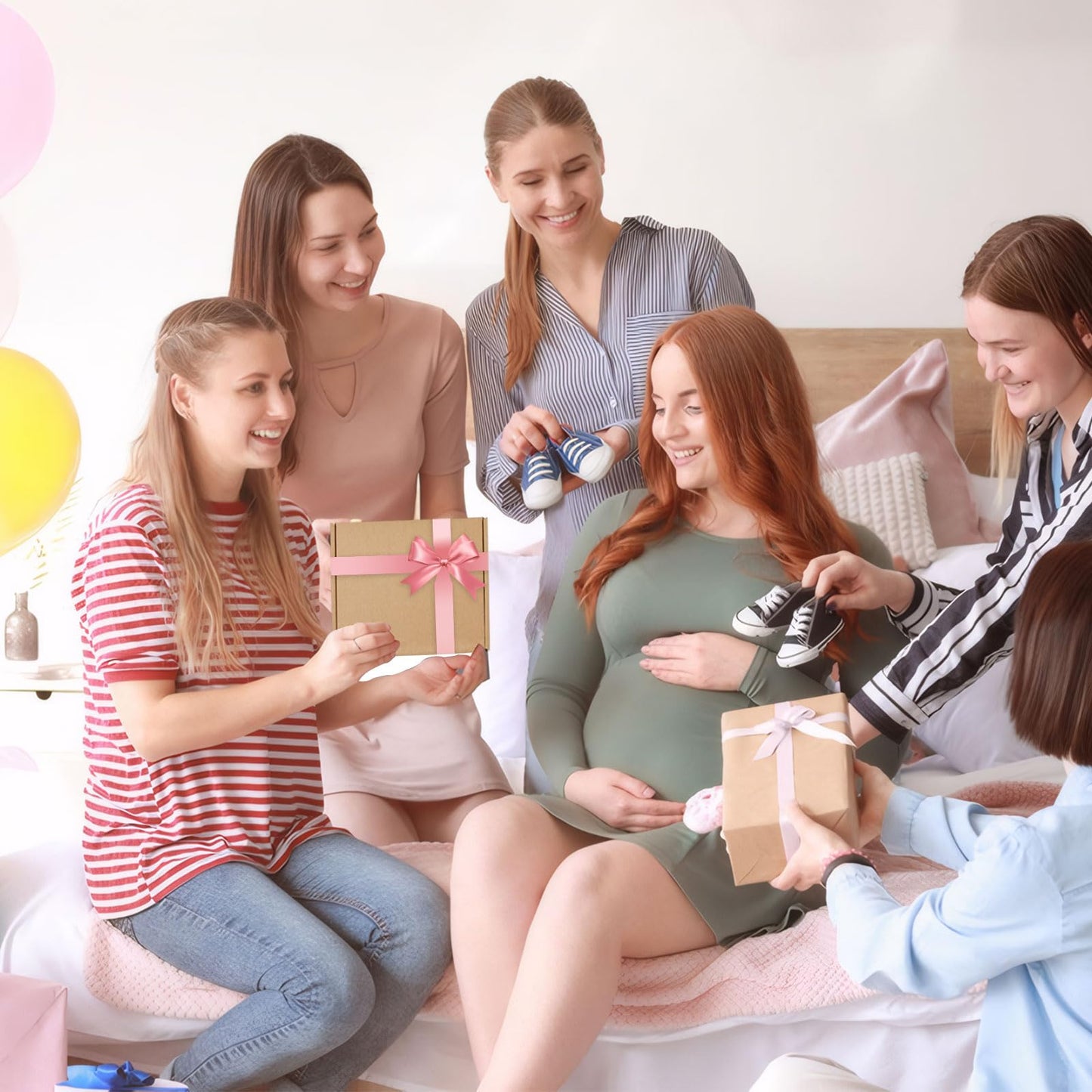 YTACREA Schmusetuch Baby, Baby Geschenk Mädchen Junge Personalisierte Geschenk Neugeborenen mit Schmusetuch, Lätzchen, Turban, Meilensteinkarten, Bürsten und Socken, Khaki