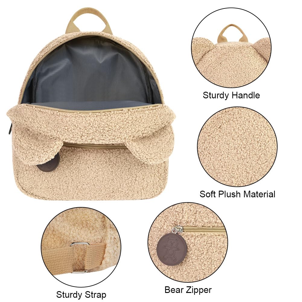 Aomig Plush Backpack Kindergarten Backpack Toddler Backpack Kindergarten School Bag for Boys Girls Children Animal Kids Backpack Animal Cartoon Mini Bag Kids Backpack for Baby 2-6 Years 