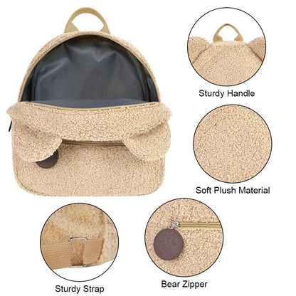 Aomig Plush Backpack Kindergarten Backpack Toddler Backpack Kindergarten School Bag for Boys Girls Children Animal Kids Backpack Animal Cartoon Mini Bag Kids Backpack for Baby 2-6 Years 